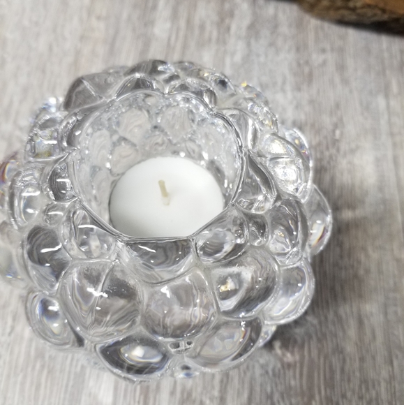 Orrefors raspberry crystal candle holder - Picture 11 of 12